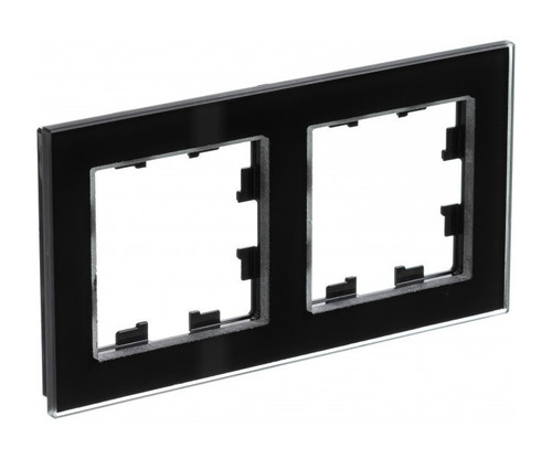 Рамка 2 поста Schneider Electric ATLASDESIGN NATURE стекло, черный (пластик)