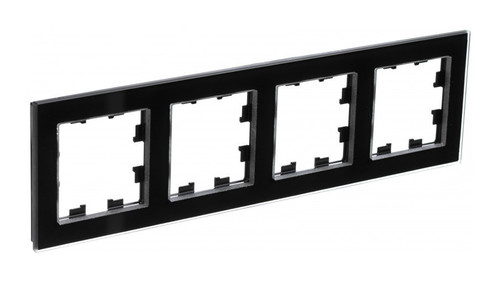 Рамка 4 поста Schneider Electric ATLASDESIGN NATURE стекло, черный (пластик)