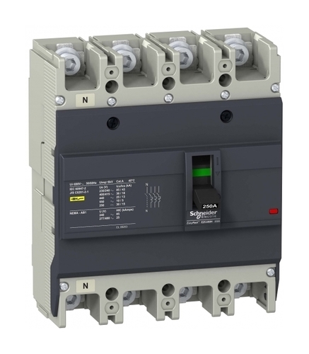 Силовой автомат Schneider Electric Easypact EZC 250, TM-D, 36кА, 4P, 100А