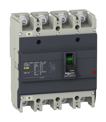 Силовой автомат Schneider Electric Easypact EZC 250, TM-D, 25кА, 4P, 125А