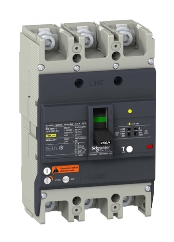 Силовой автомат Schneider Electric Easypact EZC 250, TM-D c диф защитой, 36кА, 3P, 150А