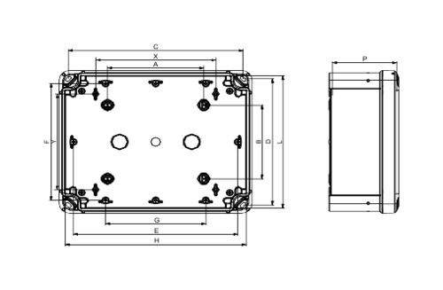 Корпус Schneider Electric Thalassa TBS, 194x241x107мм, IP66, пластик