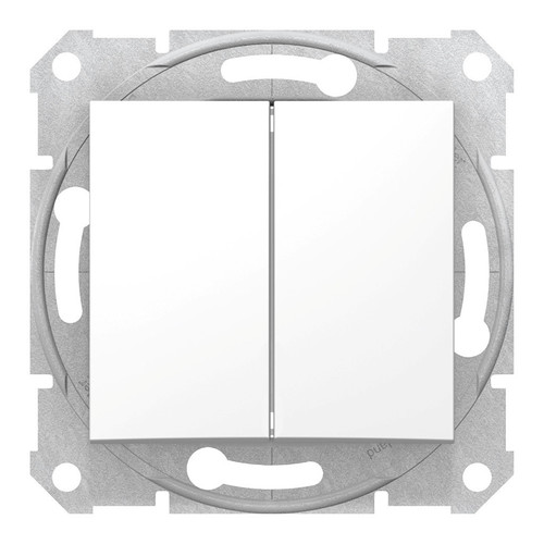 Выключатель 2-клавишный Schneider Electric SEDNA, скрытый монтаж, белый