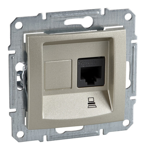 Розетка компьютерная 1xRJ45 Cat.5 Schneider Electric SEDNA, титан