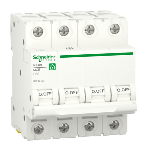 Автоматический выключатель Schneider Electric Resi9 4P 50А (C) 6кА, R9F12450