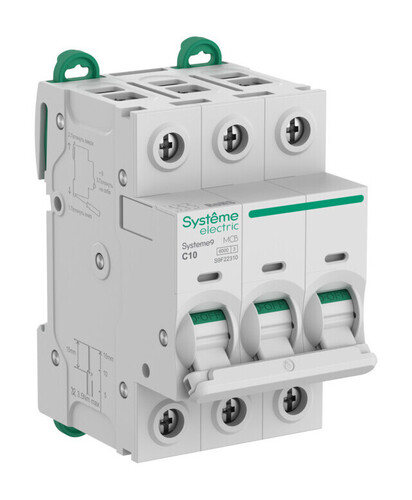 Автоматический выключатель Systeme9, 3полюса, 10А, C, 6кA