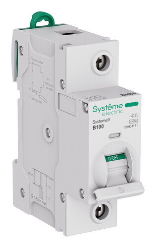 Автоматический выключатель Systeme9, 1полюс, 100А, B, 10 кА
