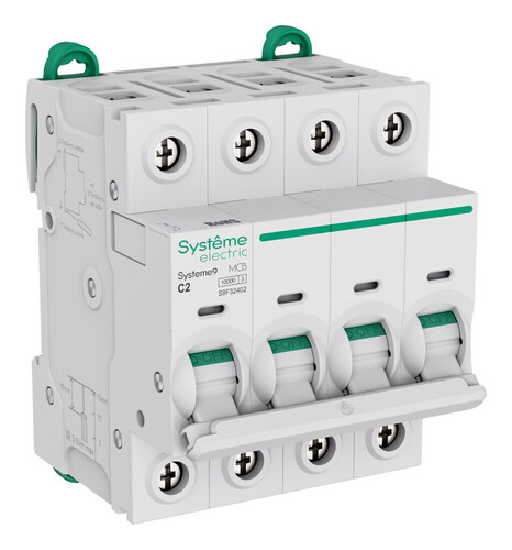Автоматический выключатель Systeme9, 4полюса, 2А, C, 10 кА